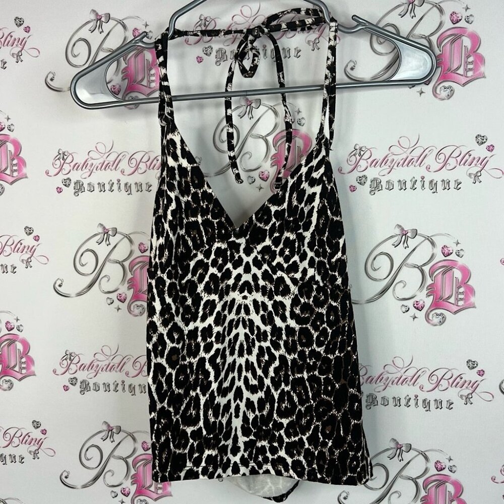 Wild Fable tank top halter crop cheetah leopard cropped Animal Print Tank Top
